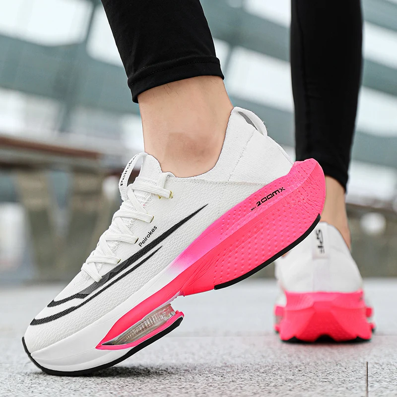 High Quality Marathon Men Sports Running Shoes Air Cushion Breathable Lightweight Comfortable Women Athletic Training Footwear