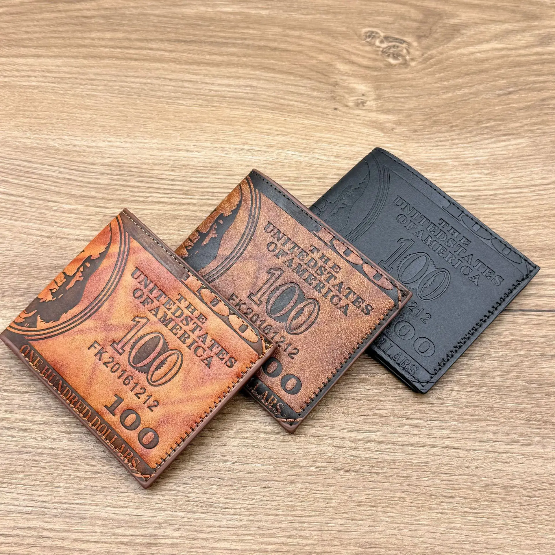 Men Patterned PU Leather Wallet, Large Capacity Purse with Photo & Card Slots, Fashion Portable Card Holder Wallet for Daily Use
