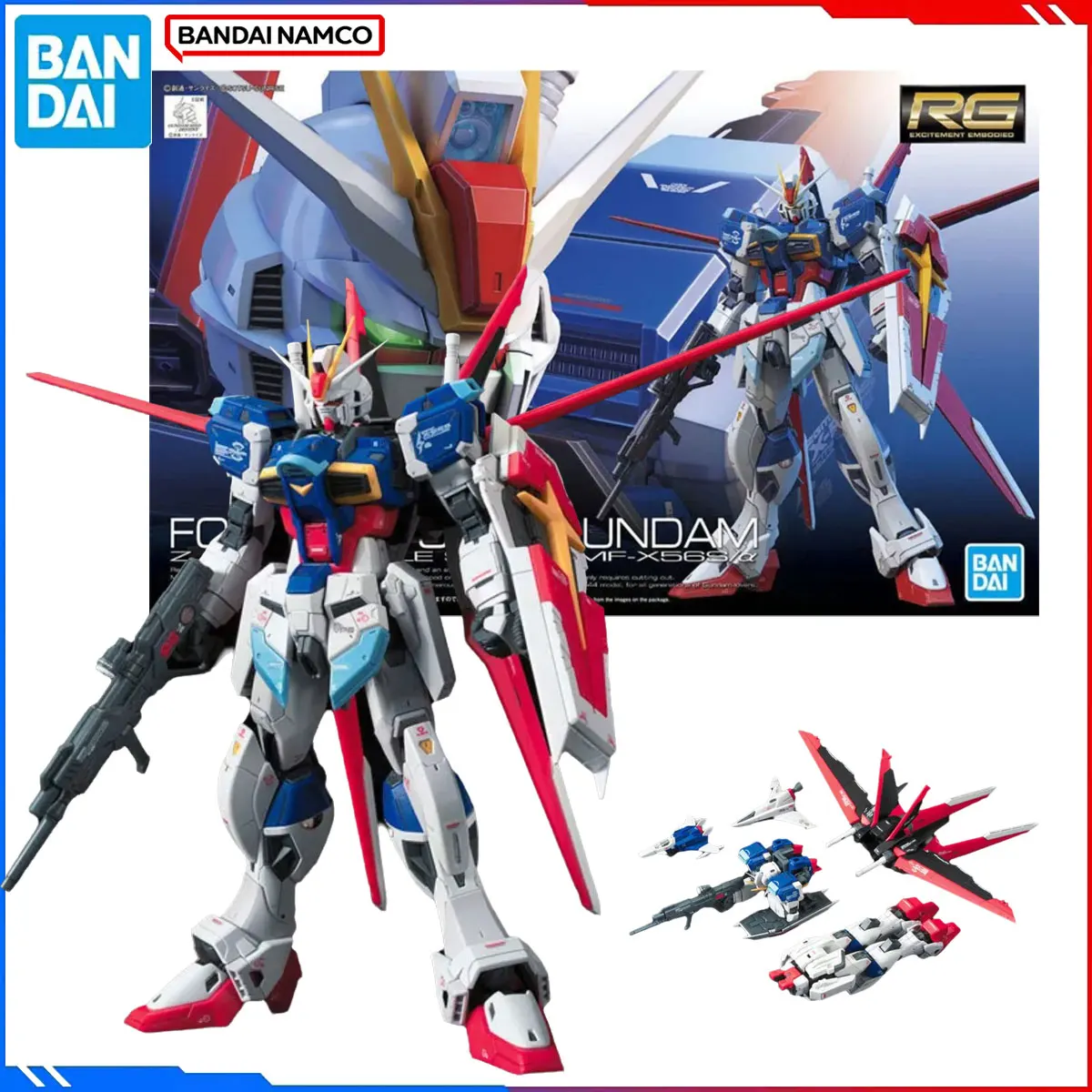 

Genuine Bandai Original Gundam Figure Model Kits RG 1/144 Anime Figures Force Impulse Gundam Action Model Toys Gift for Kids