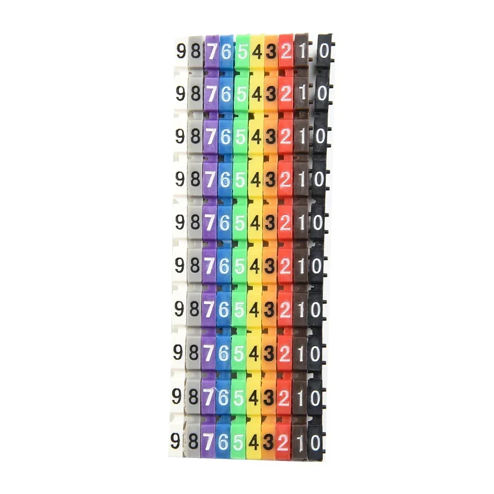 100 Pcs Color Coded Cable Markers Clip On Number Tags For Easy For Wire Identification Compatible With Multiple Sizes