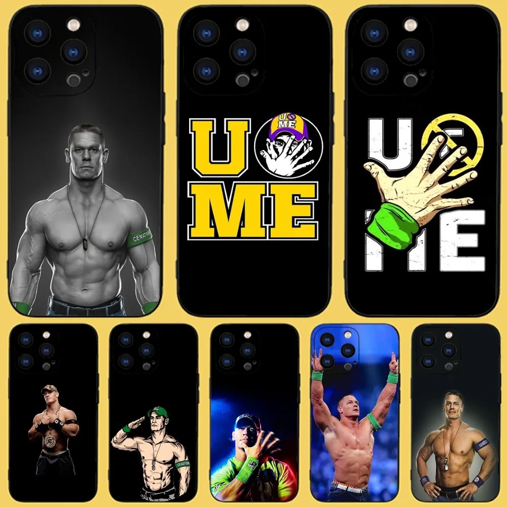 J-John C-Cena Phone Case For iPhone 15,14,13,12,11 Plus,Pro,Max,XR,XS,X,7,8 Plus,SE,Mini Black Silicone Soft