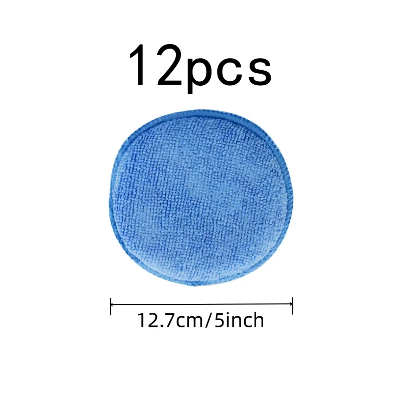 12 pcs Car Buffing Pads, Washable Reusable for Furniture Polishing, Lint Free Material great for Waxing Buffing Care