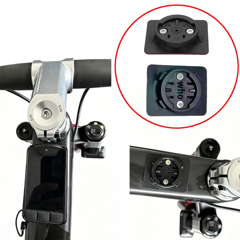 2Sets Bike Computer Mount Adhesive Top Tube Mounted Base with 190mm Safety Lanyard Compatible with Garmin/iGPSPORT/Wahoo/XOSS