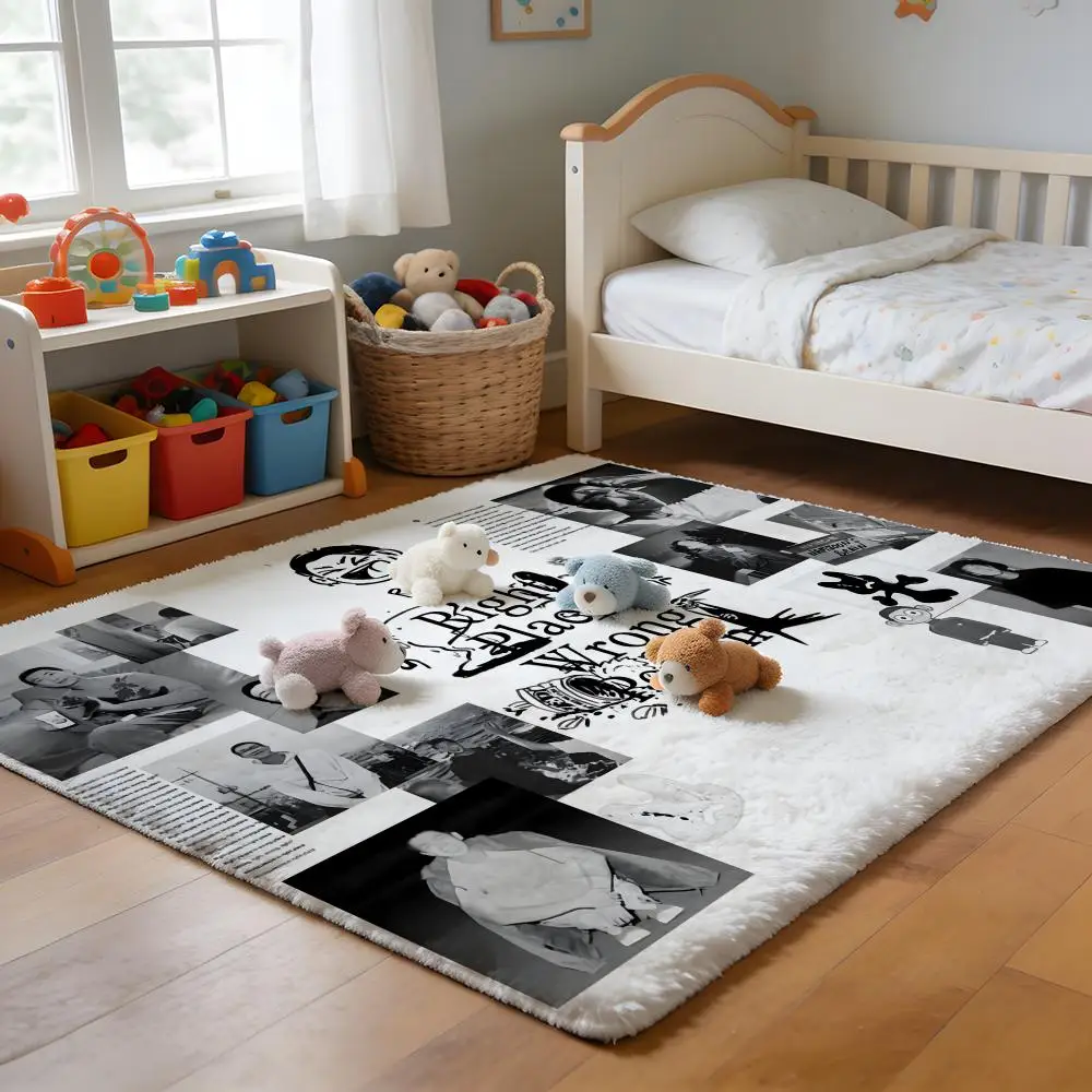 

Floor Mat Soft Flannel Rug Non-Slip Absorbent Mat for Bathroom Bedroom Home Decor Peony Flower Painting