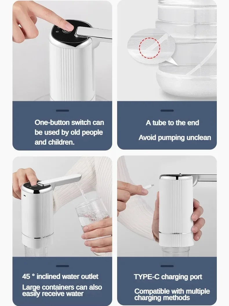 Диспенсер для воды, насос для бутылок, электрический водяной насос для универсальной бутылки, портативный диспенсер для питьевой воды с зарядкой через USB, бытовой