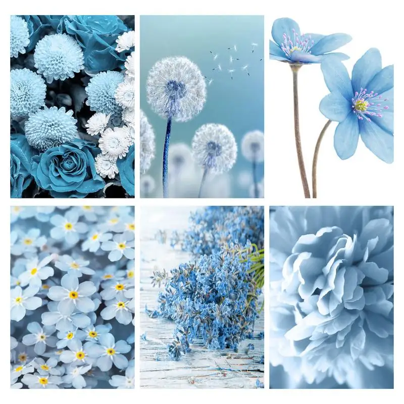 

GATYZTORY Paint By Number Blue Flowers DIY Pictures By Numbers Kits Drawing On Canvas Hand Painted Painting Art Gift Home Decor