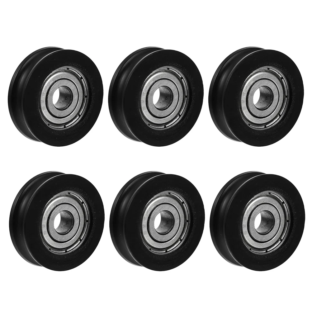 Puleggia per porta scorrevole in lega di alluminio rivestita in nylon da 6 pezzi Hardware per mobili silenzioso Armadio Porta in vetro per armadio