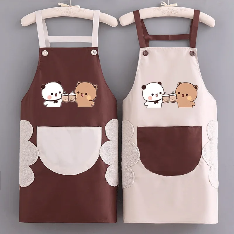 Delantal de oso y Panda Bubu Dudu, accesorios de cocina, trabajo de restaurante, Chef, camarero, tamaño ajustable, delantal de limpieza de cocina para el hogar
