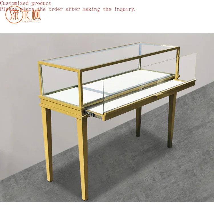 

Original Manufacturer Customized Glass Jewelry Display Case Showcase Stainless Steel Glass Showcase Display