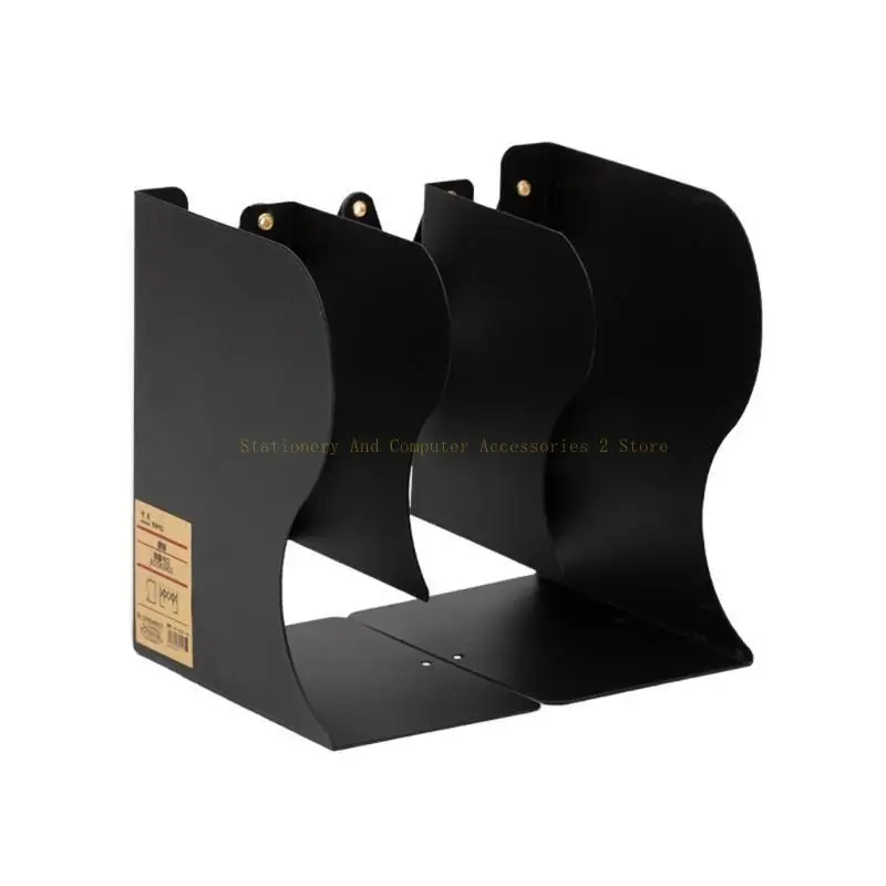 Simple White/Gray/Pink Solid Metal Bookends Desk Manadement Box Metal Thick Bookends Adjustable Flexible for Home Office