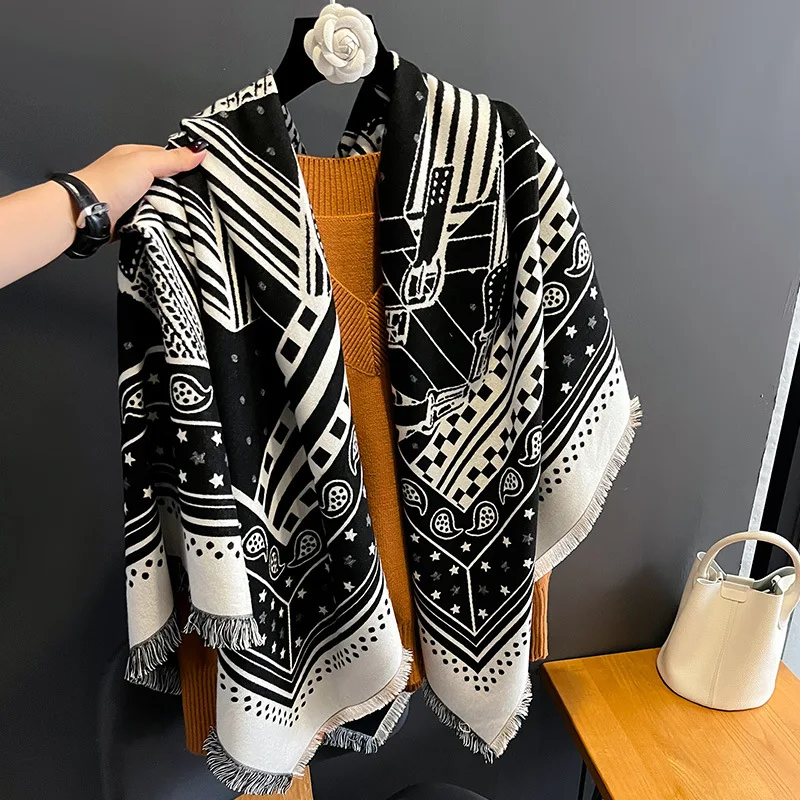 

Winter Cashmere Women Scarf Female Luxury Brand Scarves Lady Square Bandana Women Fashion Shawl Wraps Foulard Poncho Pashmina