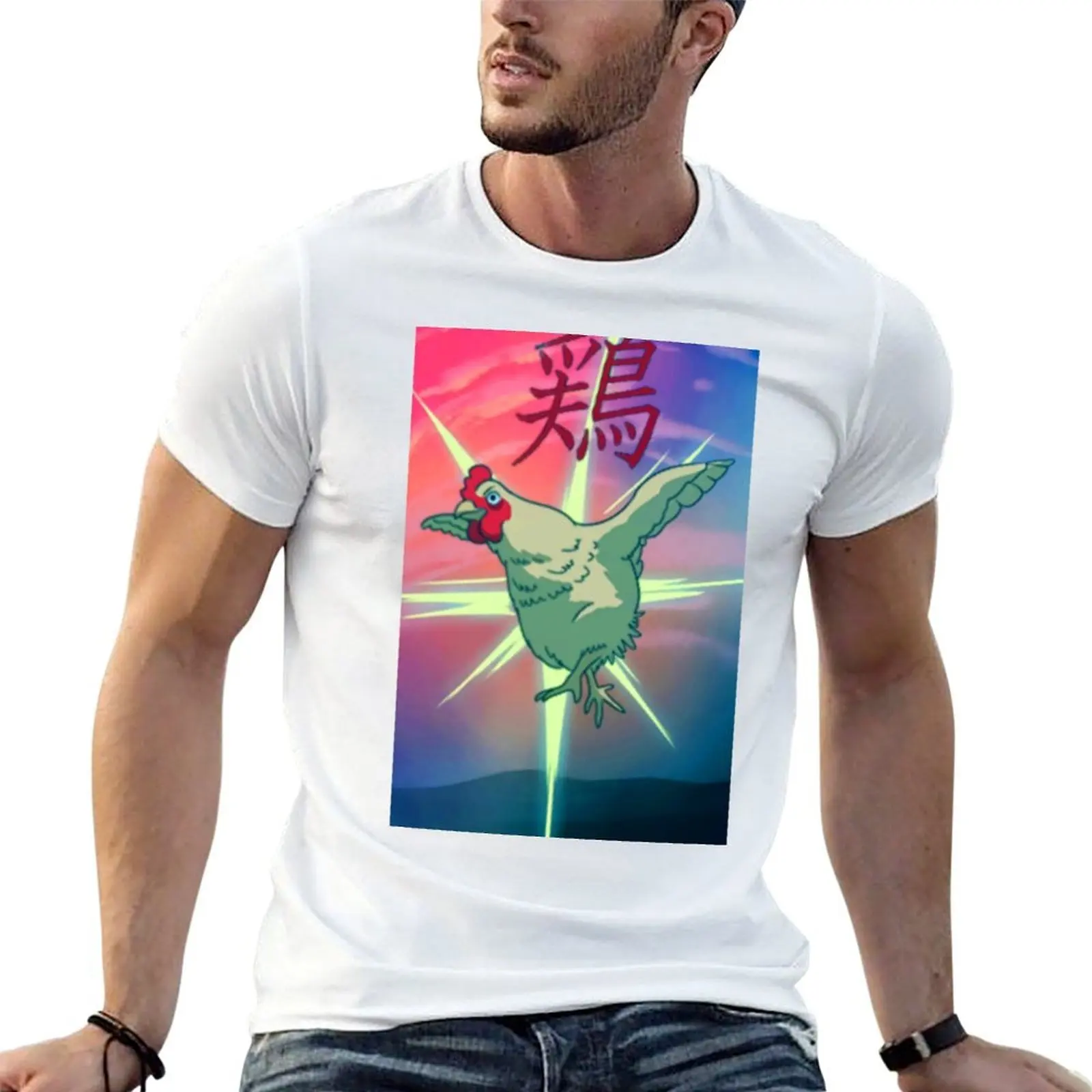 chicken T-Shirt anime clothes anime stuff t shirts for men graphic