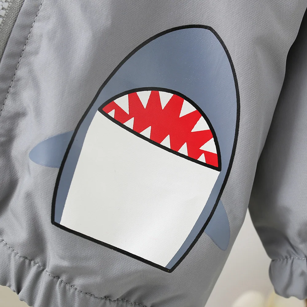 Children\'s Clothing Spring and Autumn Style Stormtrooper Windbreaker Baby Hooded Zippered Sweater Shark Jacket