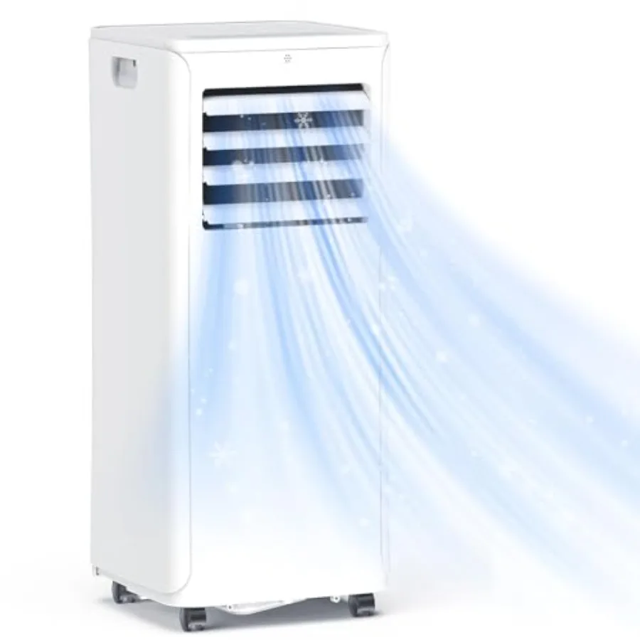 

Portable air conditioner for bedroom use, aluminum housing, white color, 12000 BTU cooling with 3-in-1 function, quiet operatio