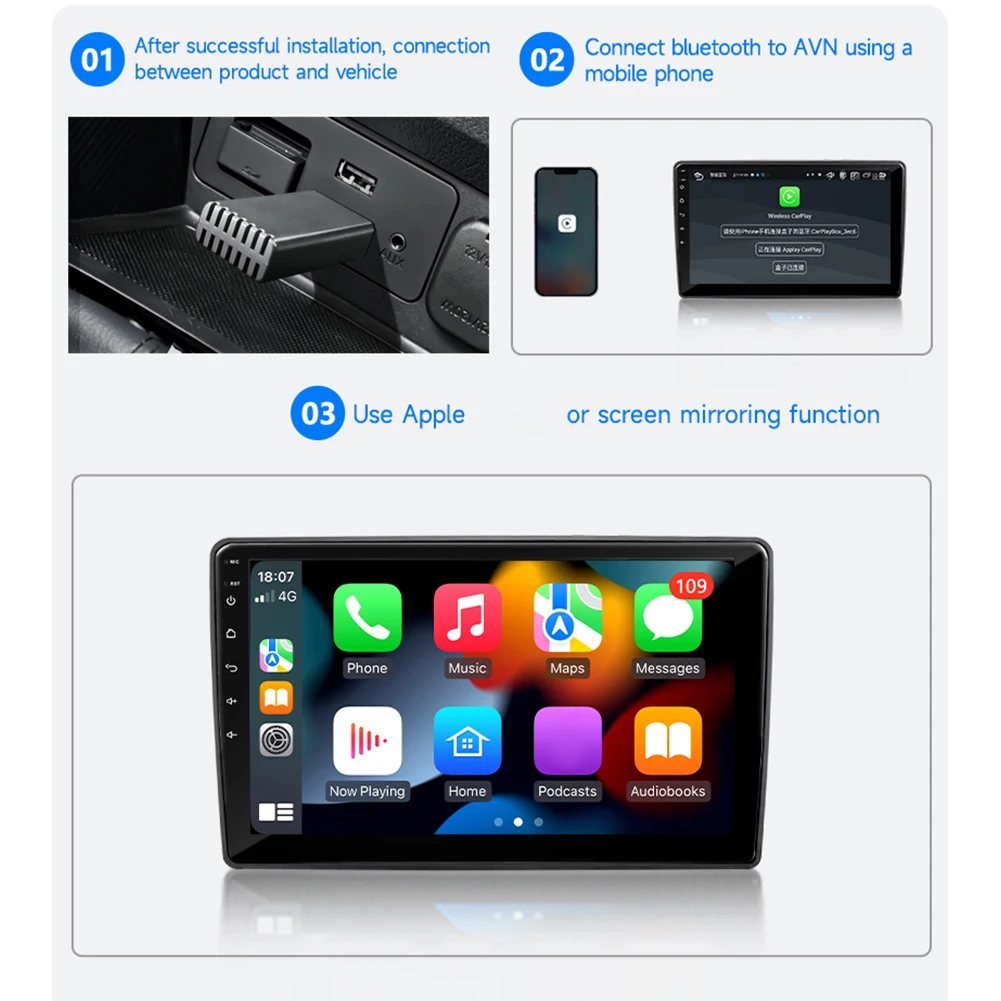 Беспроводной CarPlay Android Auto Wireless Carplay Dongle Plug and Play Беспроводной адаптер для заводских проводов CarPlay Android Auto Cars