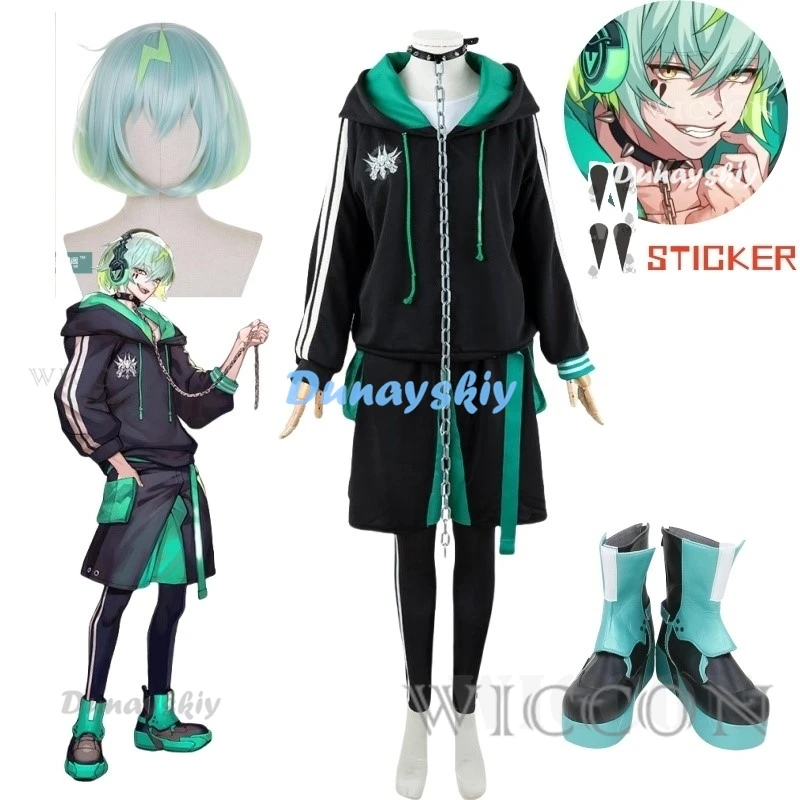 Anime Game Paradox Live Mikoshiba Kenta Cosplay Costume Wig Hip-hop Style Sportswear Pullover Hoodie Man Woman Carnival Suit