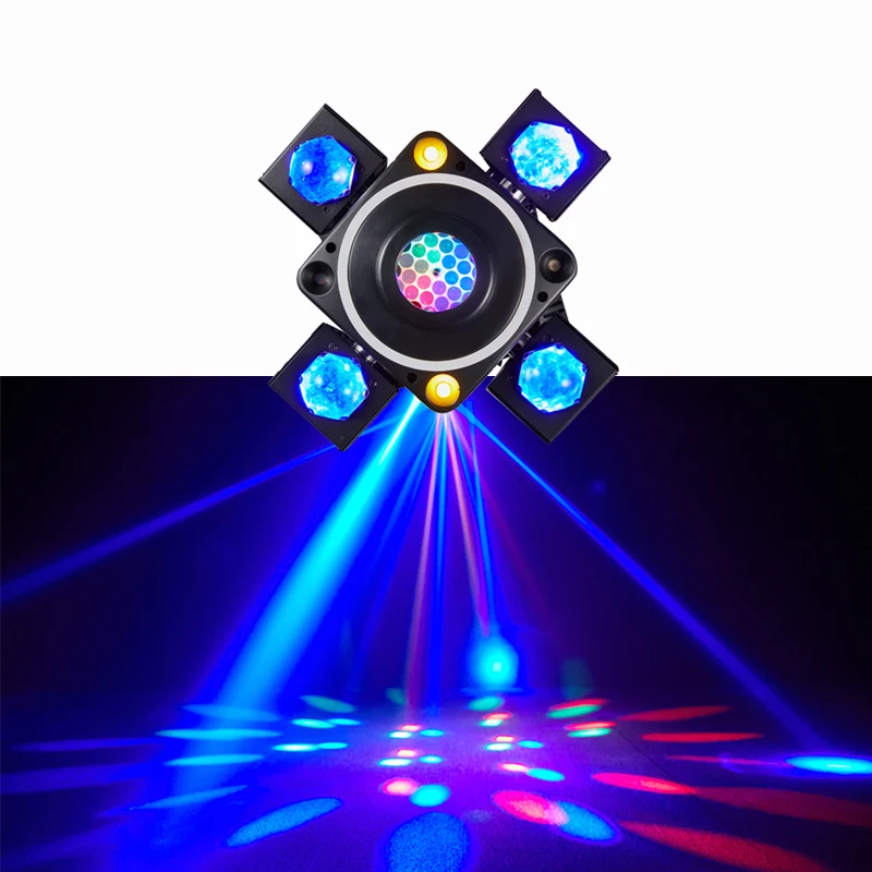 movendo a luz do diodo emissor de luz para dj feixe de flash bola de cristal magico cabecas rgbw vermelho flor verde em efeito 01