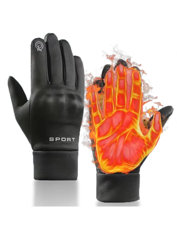 AliExpress NONE CZHIYAO  Windproof Winter Sports Gloves Thermal Fleece Lined Touchscreen Compatible For Men Women Cycling Motorcycle Running