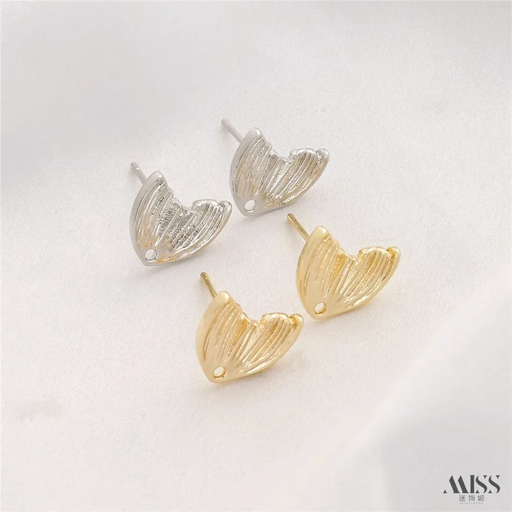 14K Gold-plated 925 Silver Needle with Hanging Ring Fish Tail Earrings DIY Ear Hanging Accessories Materials