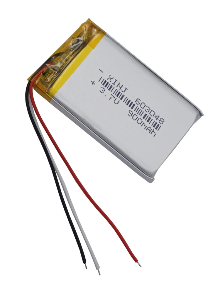 Xinj 3.7V 900Mah 3.33Wh Thermistor 3-Wires Li Lithium-Ion Battery 603048 Repair Camera Bluetooth Speaker