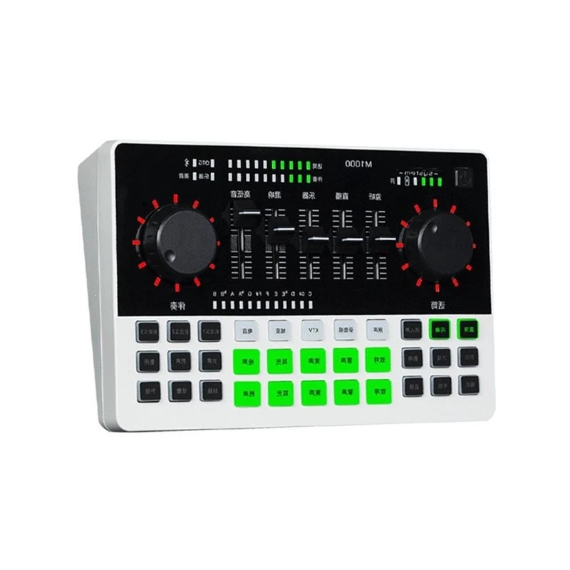 Stylish-Audio Sound Mixer Live Sound Card With Electroneer Mode Voice Changer Smart Noise Reduction For Live Streaming