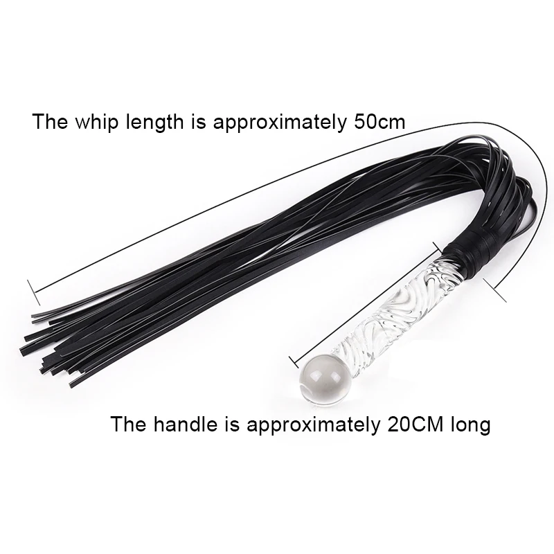 SM Sex Toys Crystal Glass Dildo Whip Couples Role Play Nightclub Stage Props Flogger Bdsm Adult Bondage Spanking Erotic Products