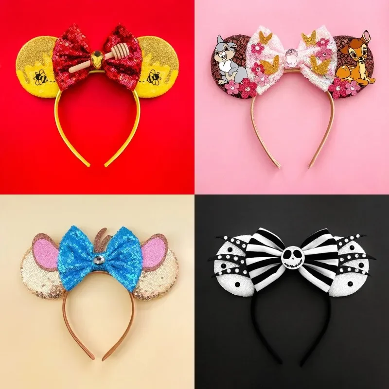 Mickey Mouse Winnie the Pooh Ear Headband For Adults Disney Tigger Piglet Eeyore HairBands Women Hair Accessories Girls Headwear