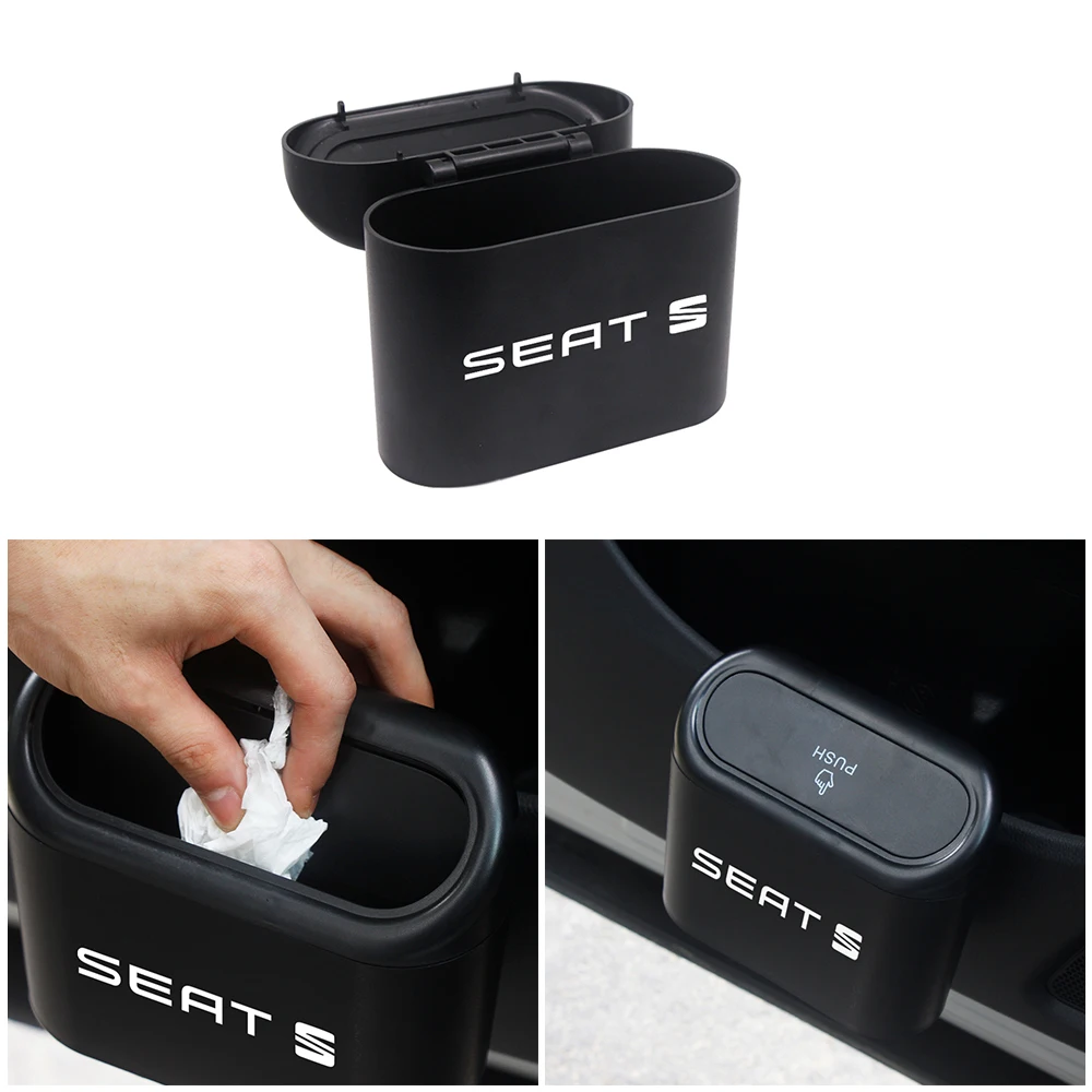 Car Trash Can Storage Box Vehicle Multifunctional Garbage Dust Case For Seat Cupra Ateca Leon Mk1 Mk2 Mk3 5f 1p Ibiza 6f FR