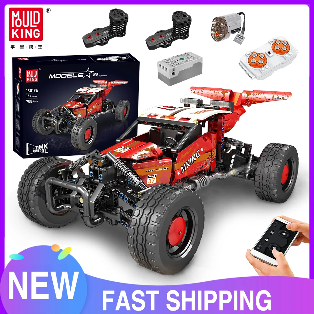 Mould King 18019B Technical Car Building Block The Remote Control Red Hurricane Buggy Car Model Toys Kids Christmas Gifts