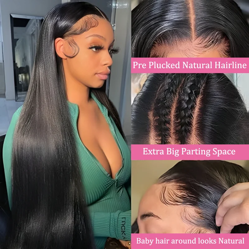 High Density 40 Inches Brazilian Bone Straight Lace Front Wig 13x6 Hd Transparent Lace Frontal Wigs Human Hair For Women Choice