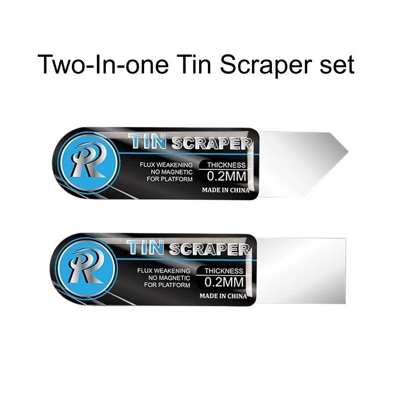 2-in-1 Tin Scraper Set Premium Flat and Oblique Mouth Scraper for Professional Soldering Glue Removal and Electronic Repair Tool