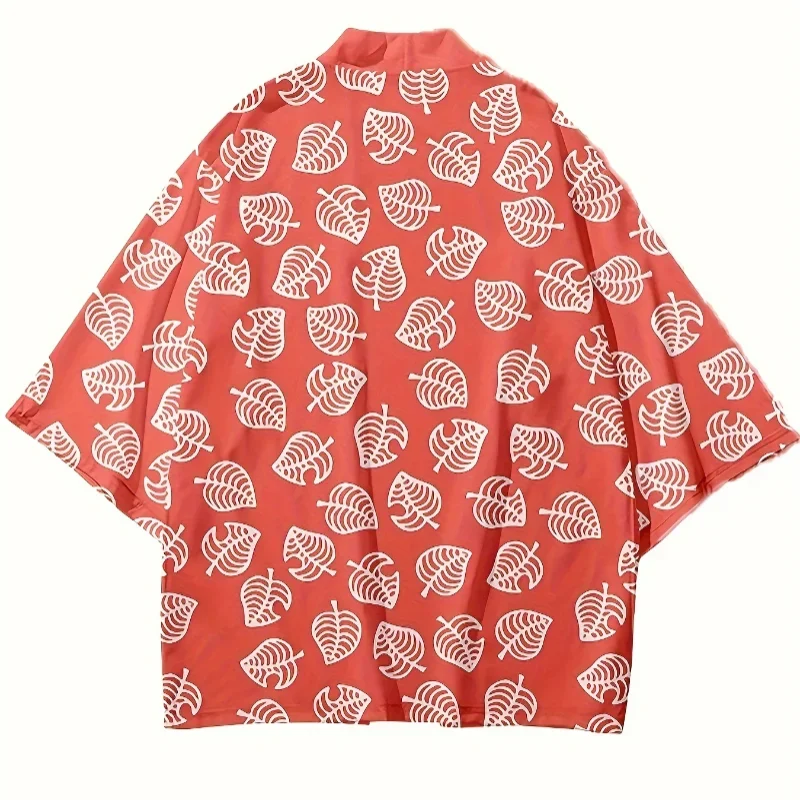 زي دي كوسبلاي ريك pour Homme et Femme، كيمونو Japonais Imprimé Cuir عن طريق الفم Elu Mignon، Everak، Rose، Vert، Cardigan Haori،