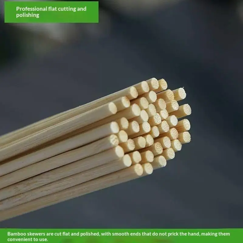 100PCS/Pack Natural BBQ Skewers Bamboo Sticks 15/20/25/30cm Disposable Fruit Sticks Kabob Sticks For Grilling, Fruit, BBQ