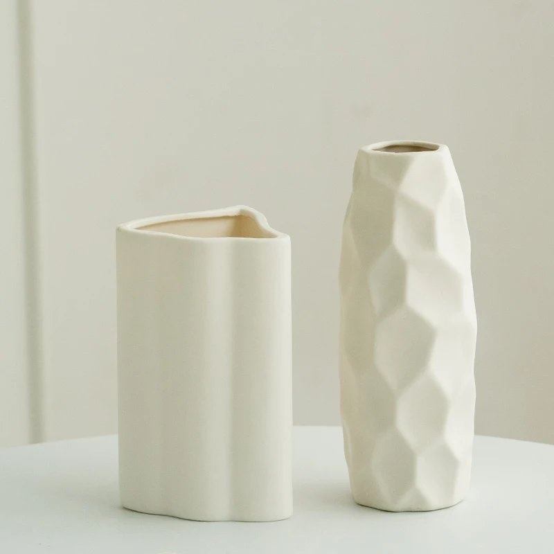 

Ceramic vase - Nordic white modern decorative dried flower vase - artificial flower holder for flower arrangement