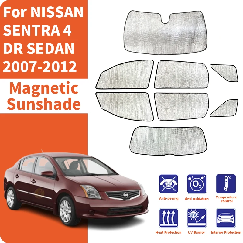 Custom Car Window Sunshade Anti-UV Car Sun Window Visors Sunshade Covers Accessories For NISSAN SENTRA 4 DR SEDAN 2007-2012