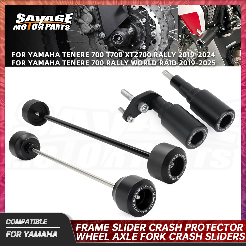 For Yamaha Tenere 700 T700 Frame Slider Crash Protector Wheel Crash Sliders World Raid Rally Wheel Hub Anti-Collision Stand Bolt