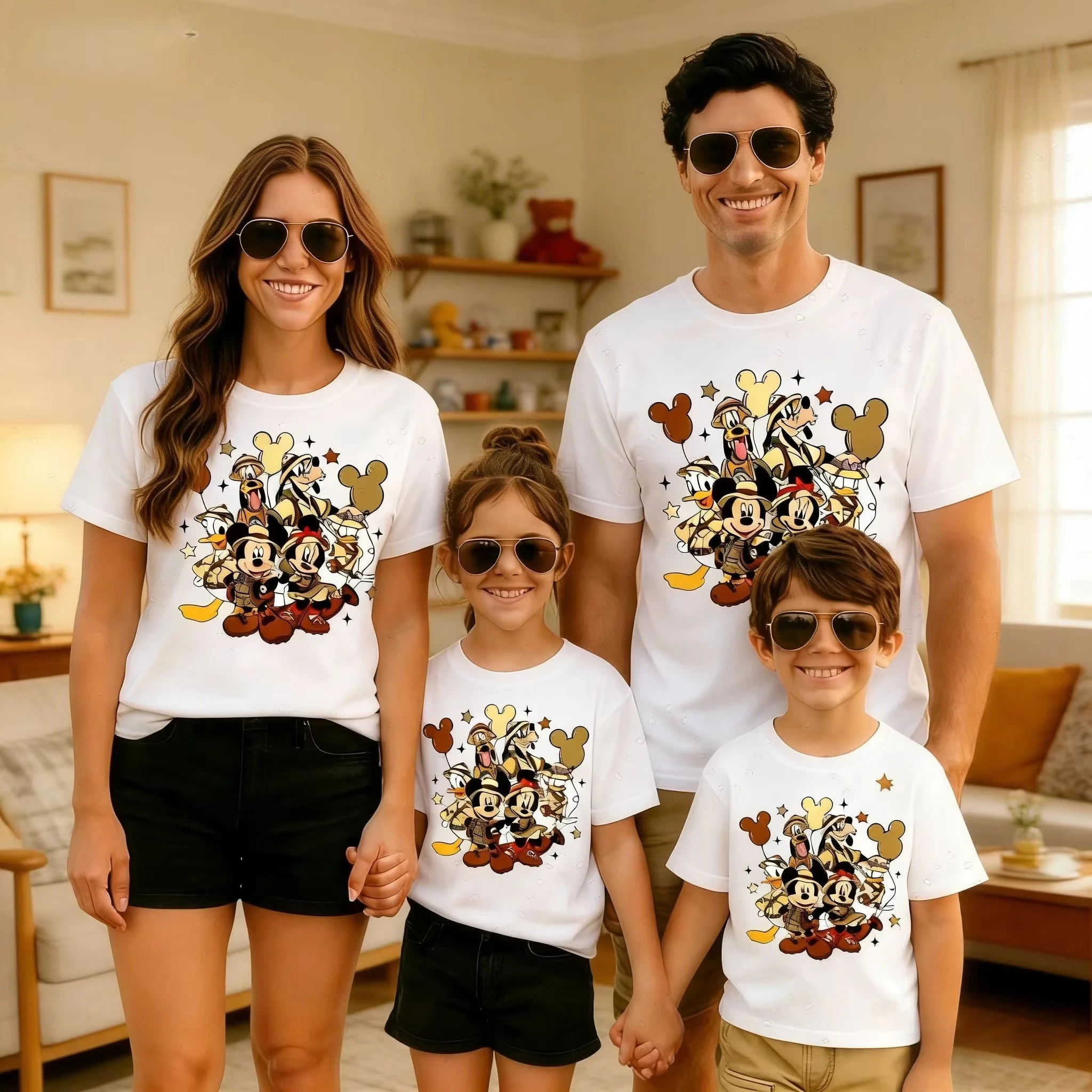 2026 new  Safari Kingdom Cotton T-Shirt Summer Breathable Family T-Shirt Clothing Harajuku Parents and Children Clothing moto