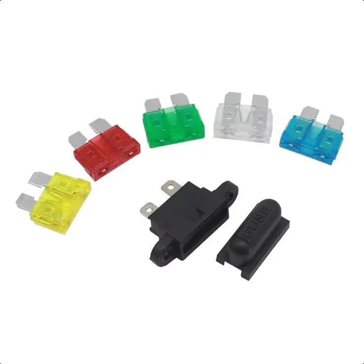 【10-5Set】Standard Blade Fuse 1A 2A 3A 4A 5A 7.5A 10A 15A 20A 25A 30A 35A 40A 45A 50A with Fuse Holder