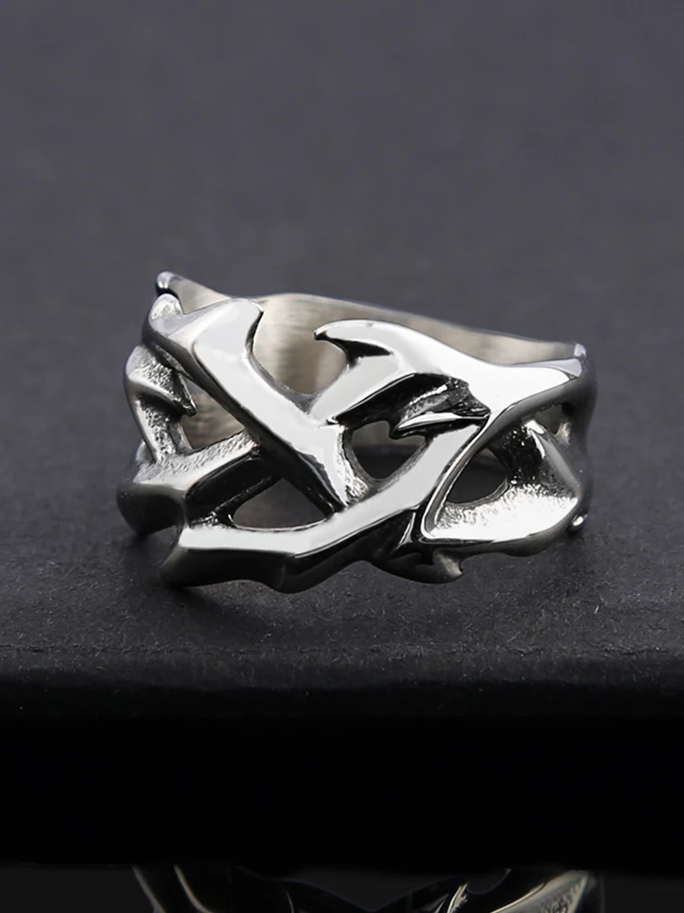 Mode Einfache Hohl Krone Von Dornen Ring Beliebte Edelstahl Charme Ringe für Männer Frauen Punk Rock Schmuck Geschenk Dropshipping