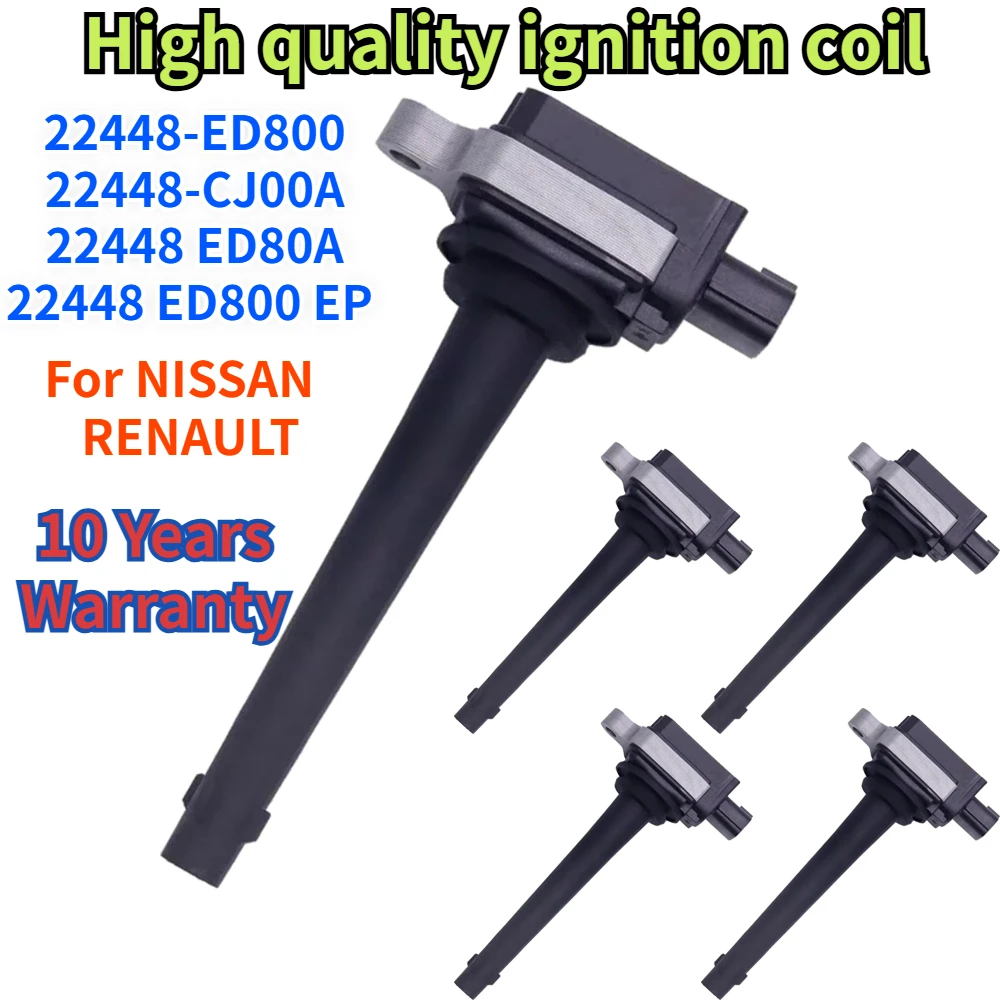 1/4Pcs 22448-ED800 7701065086 For NISSAN BUBE JUKE TIIDA X-TRAIL NV200 RENAULT Laguna 22448ED800EP 22448ED80A Car Ignition Coil