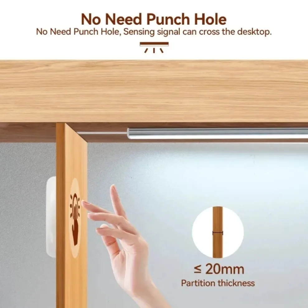 1-6pcs Sync Control Dimming Cabinet Light LED strip with Touch Sensor Switch for Kitchen Pantry Showcase Bedroom Closet Lighting