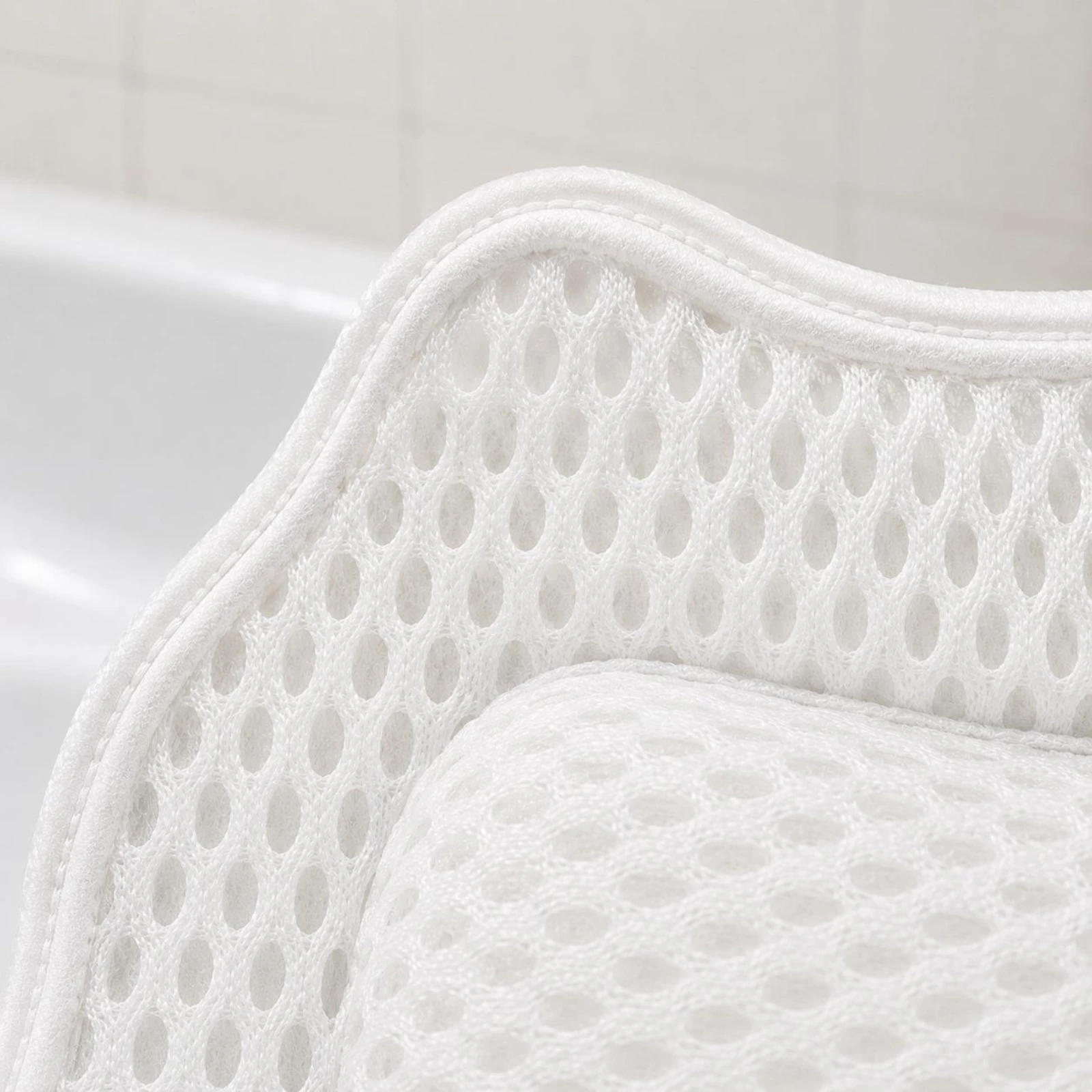 

Bathtub Pillow Mesh-Like Bath Tub Pillow Padded Bath Headrest Stitched Sections Headrest Cushion Extra Thick Padding