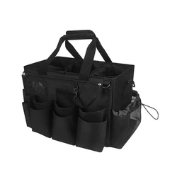 J0MC Cleaning Supply Storage Utility Organizers With Compartments, Detailing Bag Adjustable Shoulder Strap For Home Auto Care