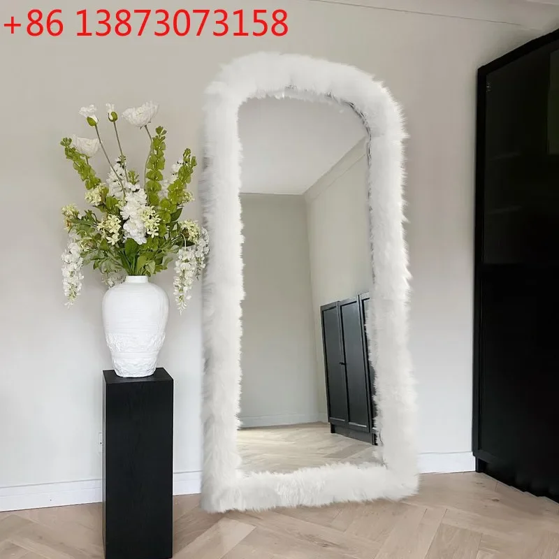 French Arch Home White Cashmere ins Internet celebrity clothing store fitting mirror