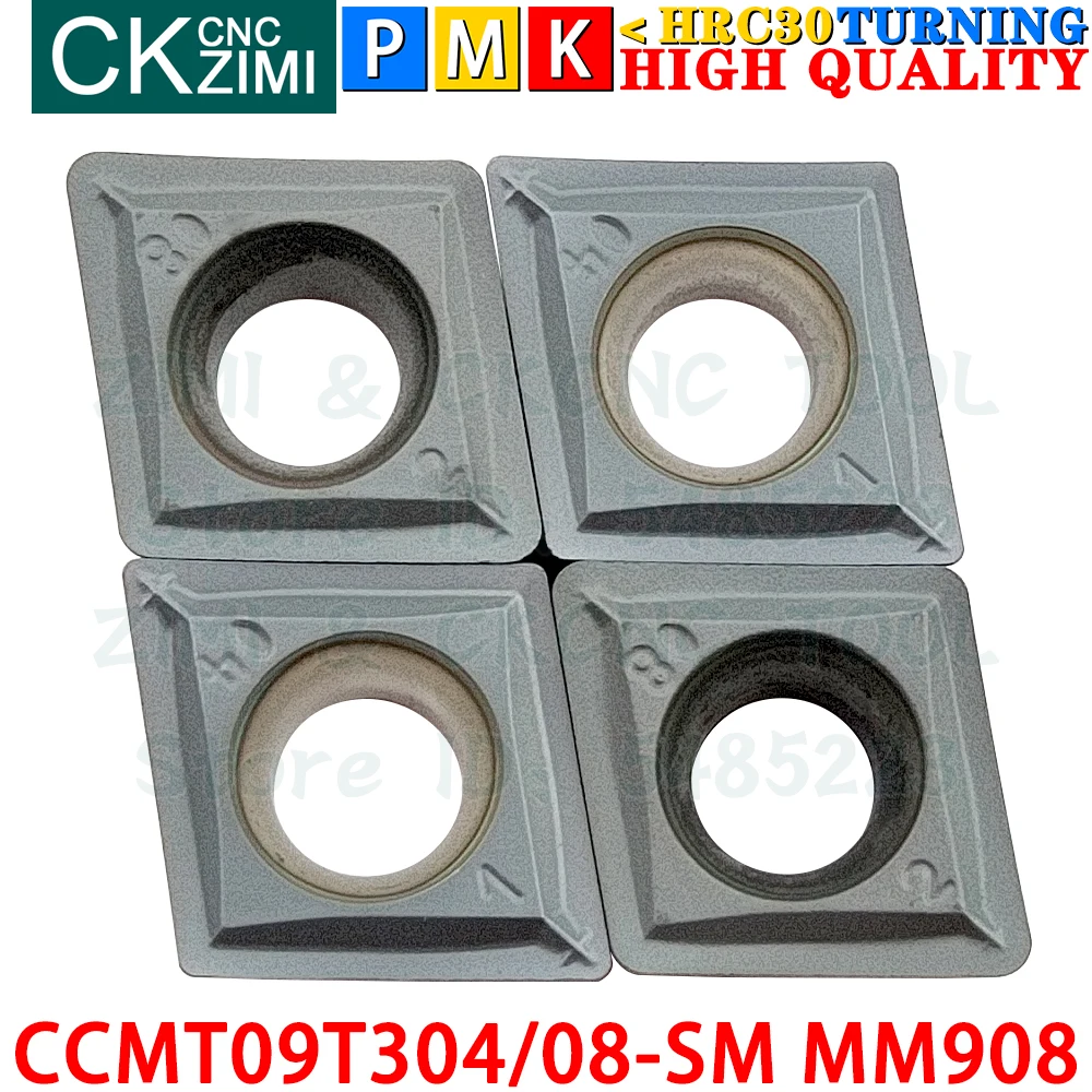 CCMT09T304-SM MM908 CCMT09T308-SM MM908 Sisipan Karbida Alat Sisipan Pembalik Internal Eksternal Alat Pemotong Bubut Logam CNC CCMT09T3 CCMT 09T3 SM MM908 Alat pertukangan