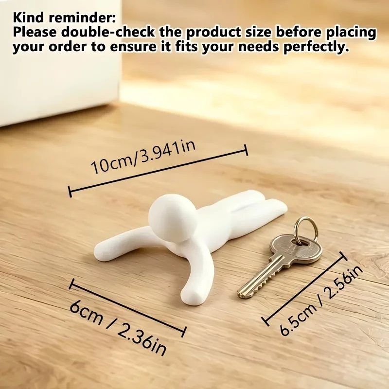 2 Cute Decorative Door Stoppers, Flexible and Movable Door Wedges with Non-Slip Base to Protect Walls and Floors view 6
