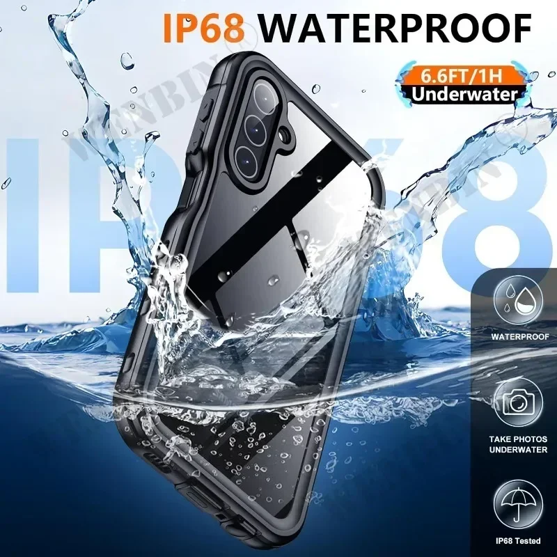 IP68 Waterproof Case For Samsung S24 S23 S22 S21 Ultra S24 FE A15 A55 A35 A25 5G Metal Aluminum Swimming Phone Luxury Cover