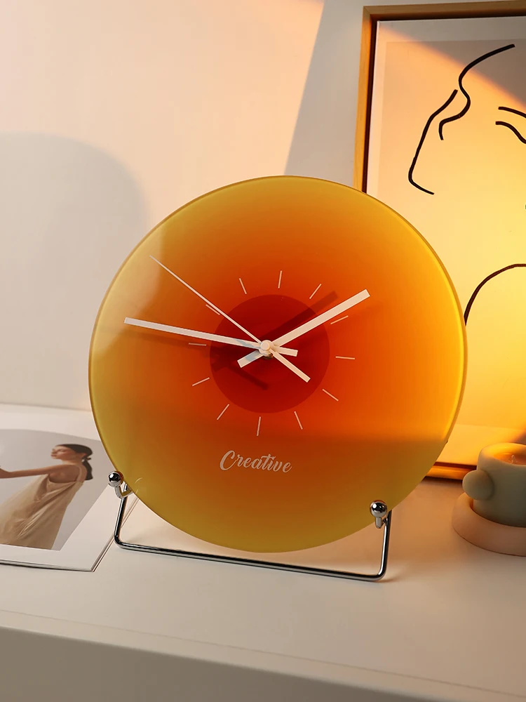 Netizens, Sunset, Afterglow, Wall Clock, Simple, Modern, Luxury, Luxury, and Upscale Decorative Decoration, Creative, Living Roo