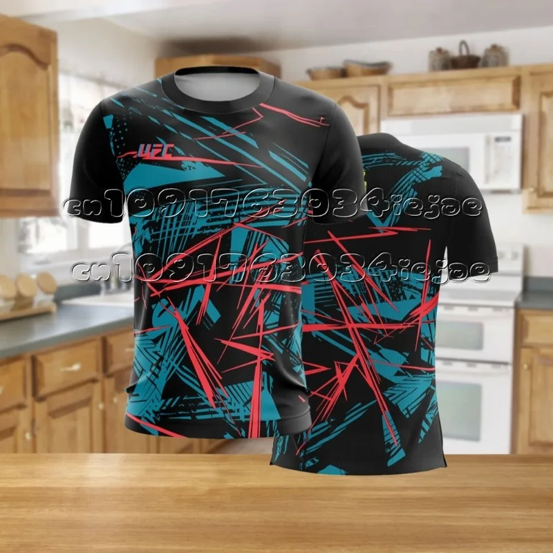 

2025 Summer New Bestselling UFC Boxing Match Extreme Sports Enthusiast T-shirt Casual Fashion Men's Oversized Short Sleeve Top