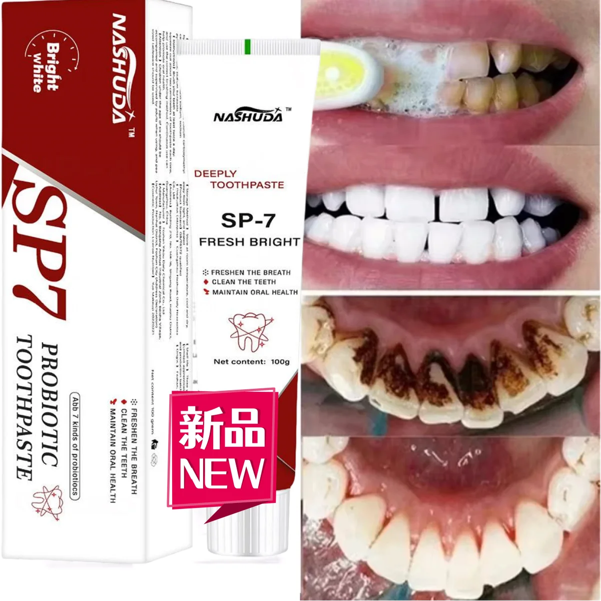 100g SP-7 Toothpaste Remove Bad Breath Probiotic Toothpaste Fresh Breath Protection Gums Whitening For People With Bad Breath